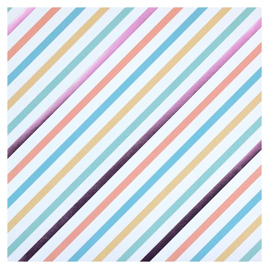 Pastel Stripe Cardstock Paper by Recollections&#x2122;, 12&#x22; x 12&#x22;